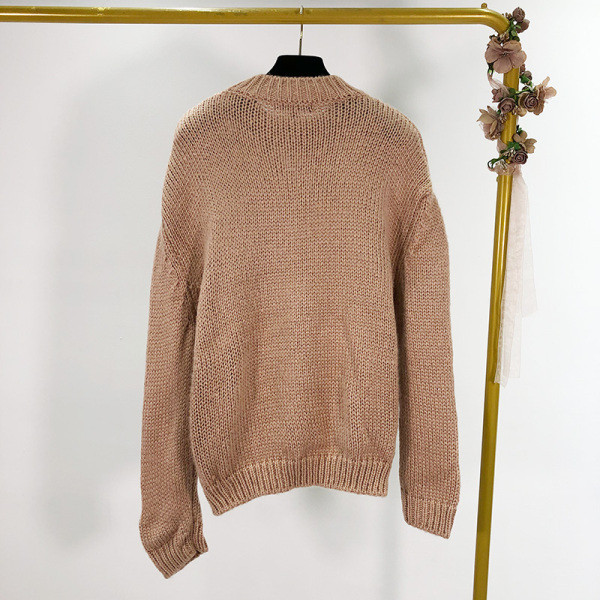 Széles őszi-téli pulóver sima modell rózsaszín és zöld színben