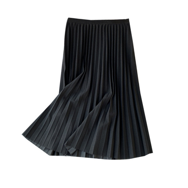 Redős női szoknya kék, barna, fekete és bézs színben, gumírozott derékkal