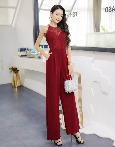 Új modell női hosszú, csipkés kombiné fekete, kék és piros színben