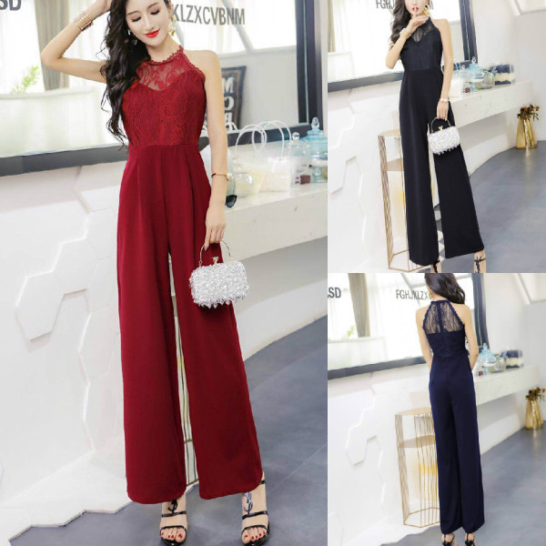 Új modell női hosszú, csipkés kombiné fekete, kék és piros színben