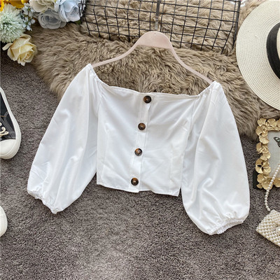 Rövid női ing öt színben, gombokkal és hosszú ujjal