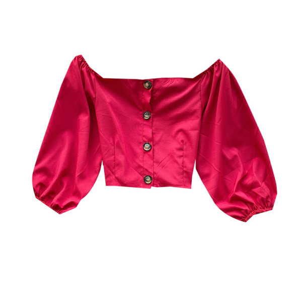 Rövid női ing öt színben, gombokkal és hosszú ujjal