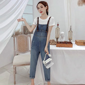 Alkalmi női farmer overall széles modell kék színben