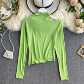 Női alkalmi blúz hat színben, csupasz váll és pólógallérral