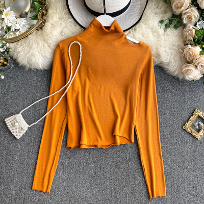 Női alkalmi blúz hat színben, csupasz váll és pólógallérral