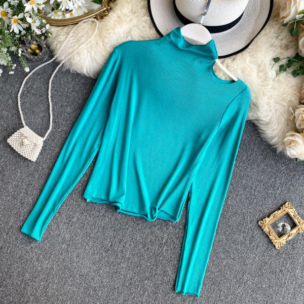 Női alkalmi blúz hat színben, csupasz váll és pólógallérral