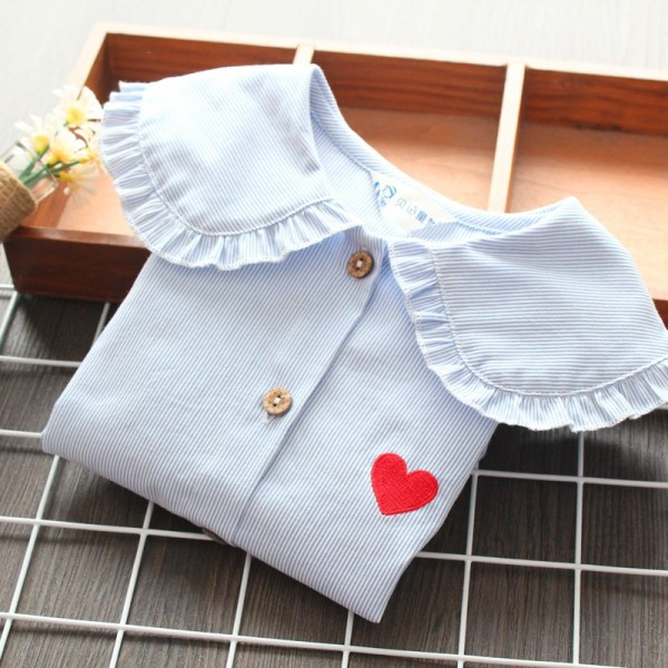 Cămașă pentru copii în dungi pentru fete cu nasturi