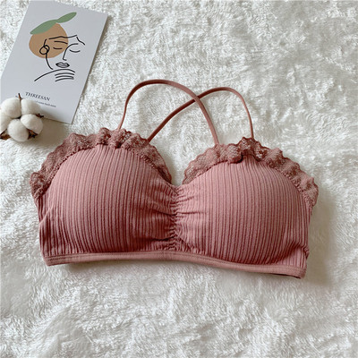 Női rövid melltartó csipkével és vékony pántokkal fehér, zöld, fekete, sárga, szürke és rózsaszín színben