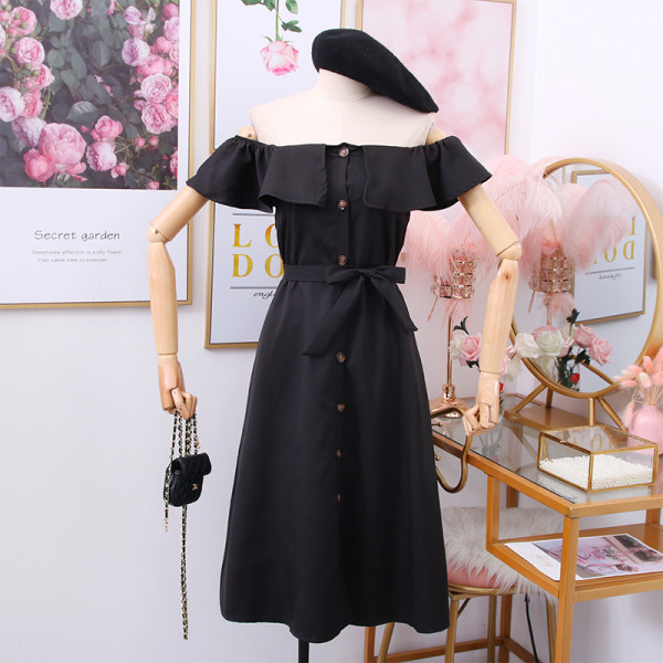 Γυναικείο καθημερινό φόρεμα με κουμπιά, ζώνη και λαιμόκοψη σε διάφορα χρώματα