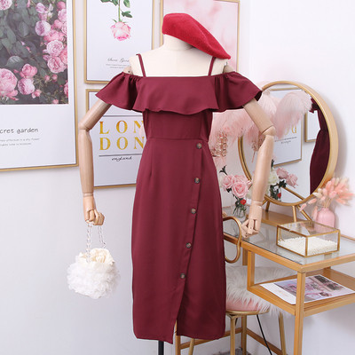 Μοντέρνο γυναικείο φόρεμα με κουμπιά και λεπτές λωρίδες σε διάφορα χρώματα