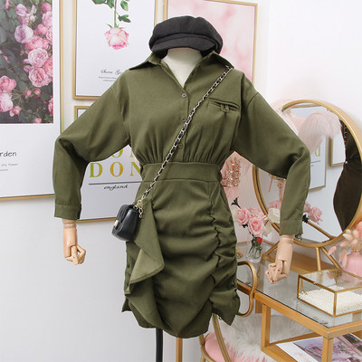 Μοντέρνο γυναικείο φόρεμα με κλασικό γιακά και κουμπιά σε διάφορα χρώματα