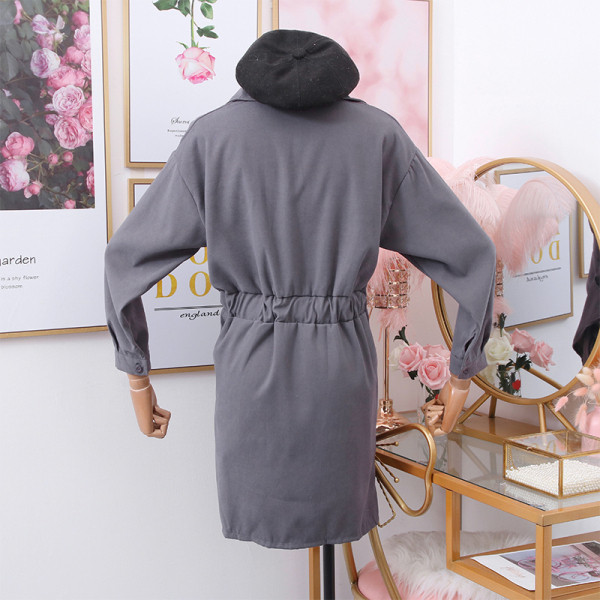 Μοντέρνο γυναικείο φόρεμα με κλασικό γιακά και κουμπιά σε διάφορα χρώματα