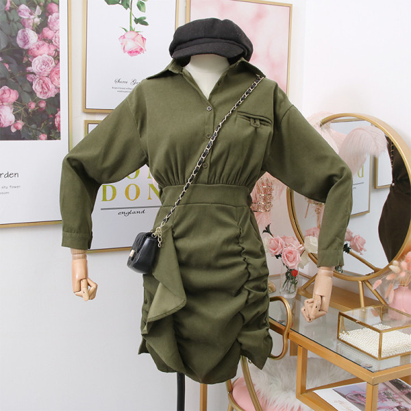 Μοντέρνο γυναικείο φόρεμα με κλασικό γιακά και κουμπιά σε διάφορα χρώματα