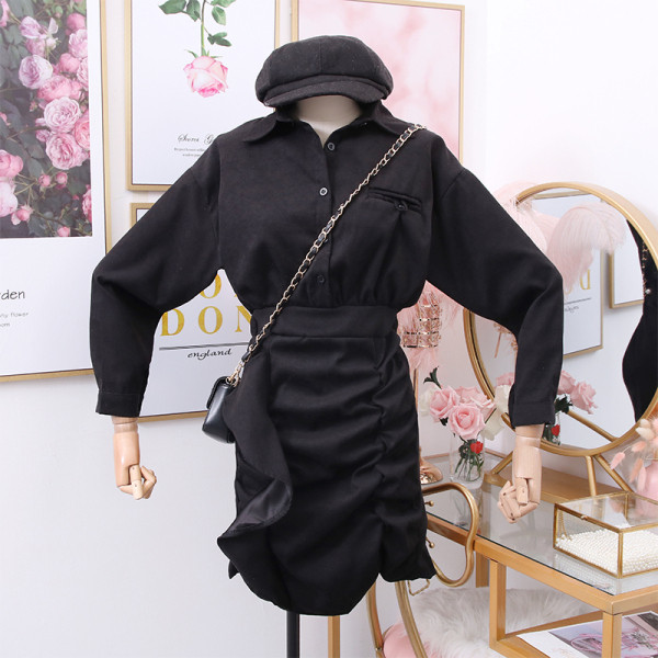 Μοντέρνο γυναικείο φόρεμα με κλασικό γιακά και κουμπιά σε διάφορα χρώματα