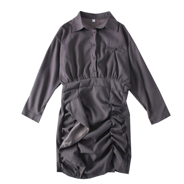 Μοντέρνο γυναικείο φόρεμα με κλασικό γιακά και κουμπιά σε διάφορα χρώματα