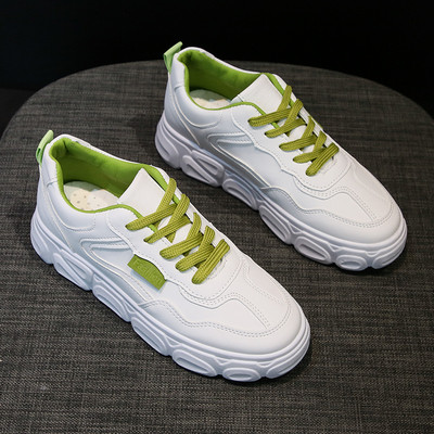 Női alkalmi sportcipő színes fehér nyakkendőkkel