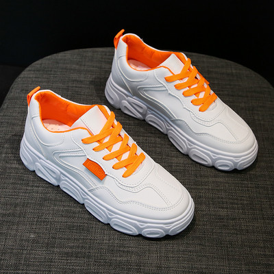 Női alkalmi sportcipő színes fehér nyakkendőkkel