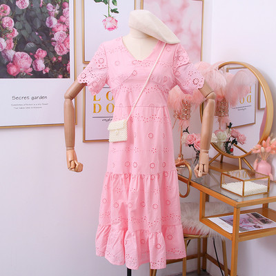 Rochie moderna de dama cu decolteu spitz si maneci scurte in mai multe culori