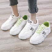 Női alkalmi műbőr tornacipő színes fehér nyakkendőkkel