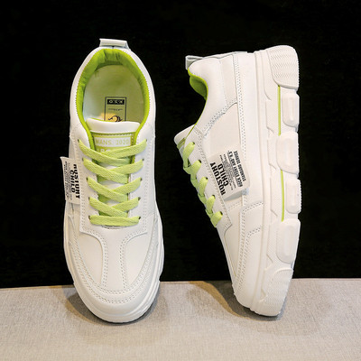 Női alkalmi műbőr tornacipő színes fehér nyakkendőkkel