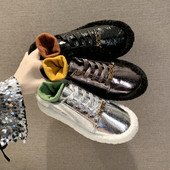 Őszi-téli cipő puha béléssel, fekete, ezüst és bézs színben