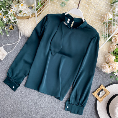 Női ing alacsony gallérral fehér, rózsaszín, bordó, bézs, zöld és fekete színekben