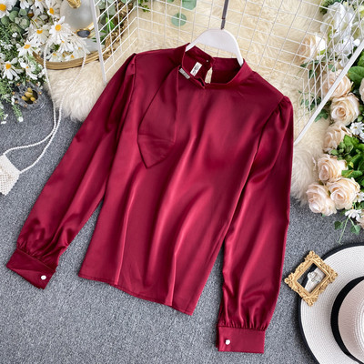 Női ing alacsony gallérral fehér, rózsaszín, bordó, bézs, zöld és fekete színekben