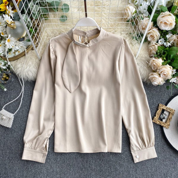 Női ing alacsony gallérral fehér, rózsaszín, bordó, bézs, zöld és fekete színekben