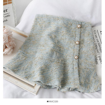 Νέο μοντέλο γυναικεία φούστα με κουμπιά σε μπλε, μπεζ και μαύρο χρώμα