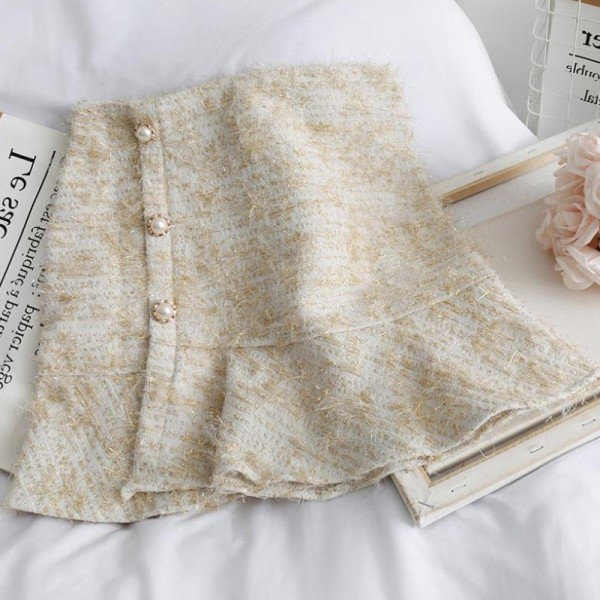 Νέο μοντέλο γυναικεία φούστα  με κουμπιά σε μπλε, μπεζ και μαύρο χρώμα