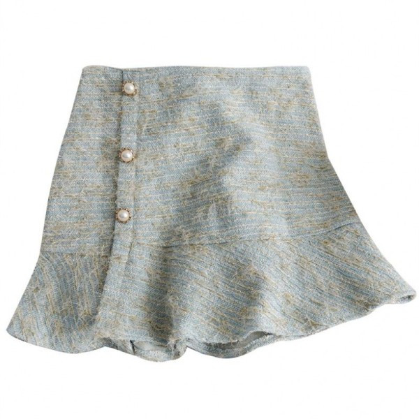 Νέο μοντέλο γυναικεία φούστα  με κουμπιά σε μπλε, μπεζ και μαύρο χρώμα