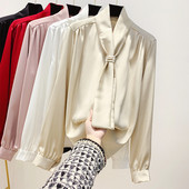 Stílusos női hosszú ujjú ing piros, fekete, rózsaszín, fehér és bézs színben