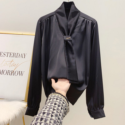 Stílusos női hosszú ujjú ing piros, fekete, rózsaszín, fehér és bézs színben