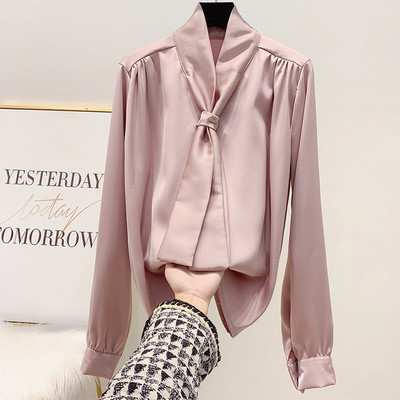 Stílusos női hosszú ujjú ing piros, fekete, rózsaszín, fehér és bézs színben