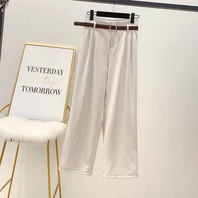 Stílusos női széles nadrág magas derékkal és övvel fehér, fekete és barna színben