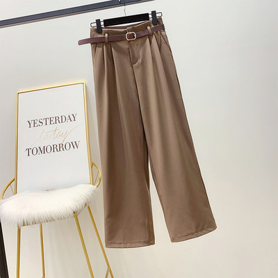 Stílusos női széles nadrág magas derékkal és övvel fehér, fekete és barna színben