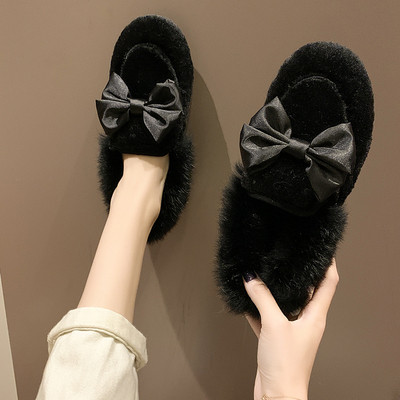 Γυναικεία χειμερινά παπούτσια με μαλακή επένδυση και κορδέλα σε μπεζ, μαύρο και καφέ χρώμα