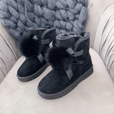 Női téli csizma puha béléssel és szalaggal, fekete, szürke és barna színben
