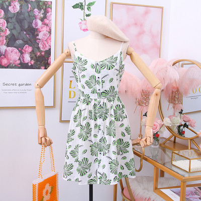 Καθημερινό γυναικείο φόρεμα με λεπτές λωρίδες και floral μοτίβα σε διάφορα χρώματα