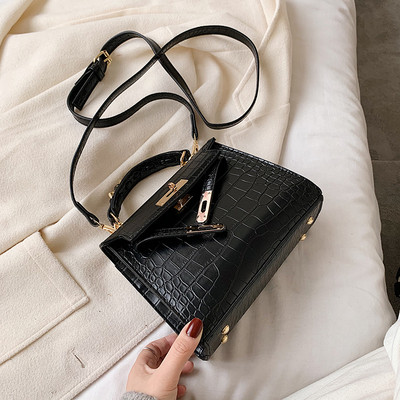 Eko bőrből készült modern női táska, hosszú és rövid fülekkel, barna, fekete és zöld színben