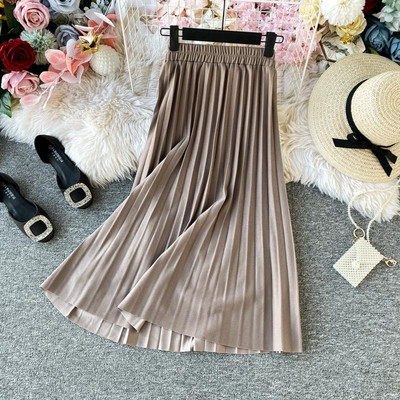 Modern női redős szoknya magas derékkal több színben