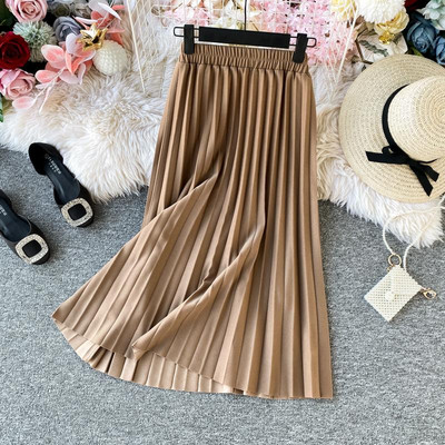 Modern női redős szoknya magas derékkal több színben