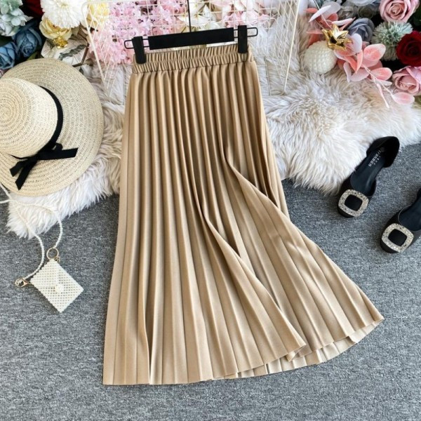 Modern női redős szoknya magas derékkal több színben