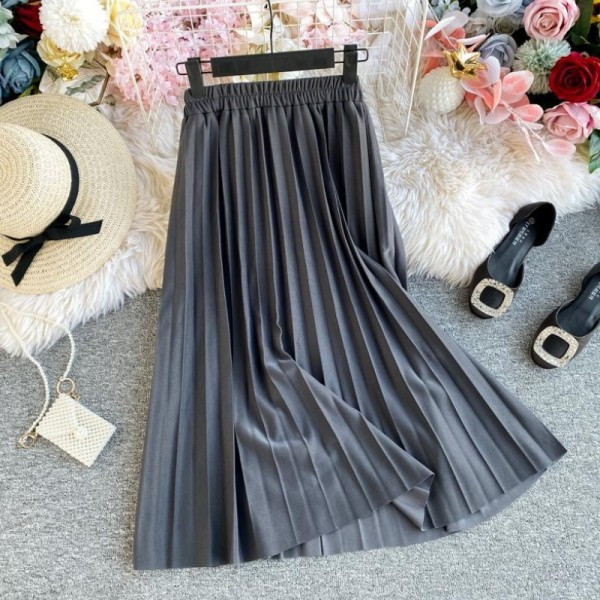 Modern női redős szoknya magas derékkal több színben
