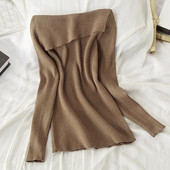 Női őszi-téli blúz fehér, fekete, szürke és barna színekben