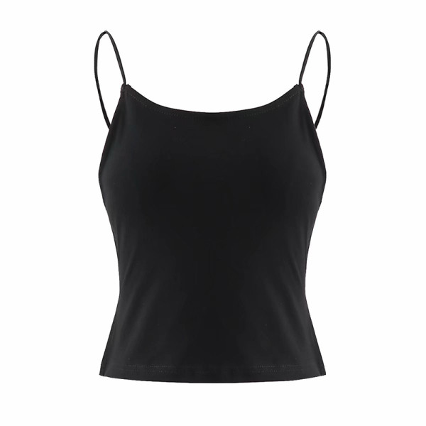 Testre szabott női bársony felső, vékony pántokkal és csupasz hátoldallal, fekete színben