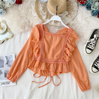 Modern női ing csipkével és nyakkendővel öt színben