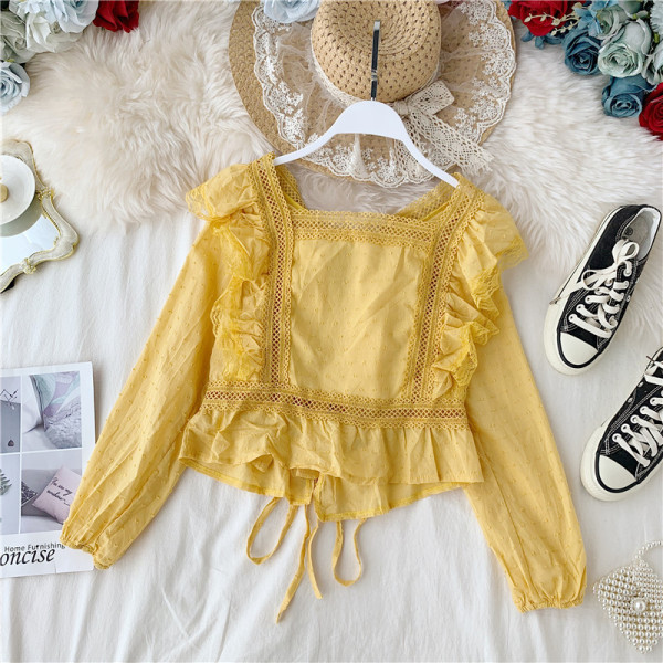 Modern női ing csipkével és nyakkendővel öt színben