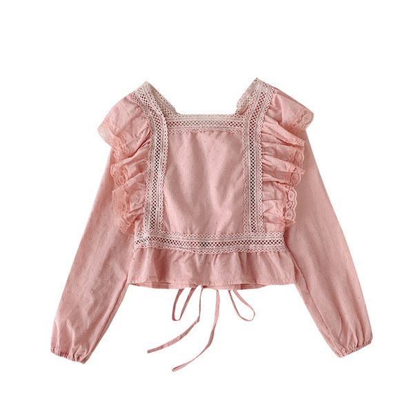 Modern női ing csipkével és nyakkendővel öt színben