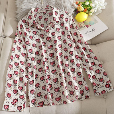 Cămașă modernă de damă cu model de culoare în alb, galben și negru